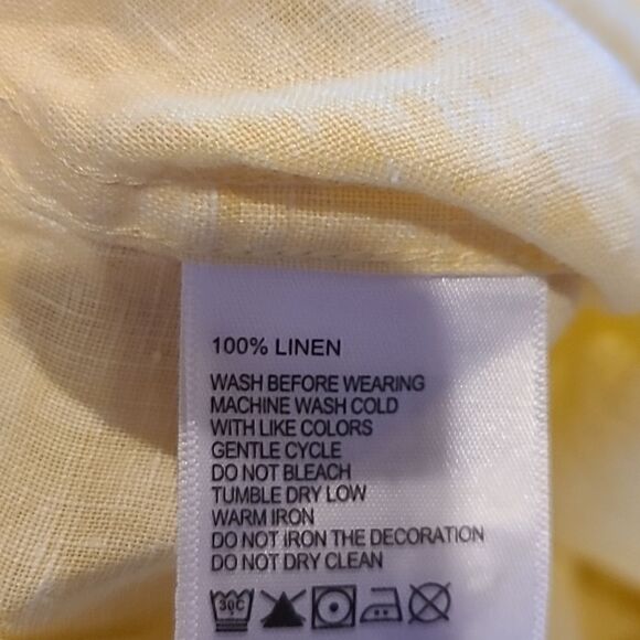 Tommy Bahama mens linen yellow short‎ sleeve button down shirt size xl - Picture 5 of 6